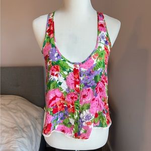 Intimately Free People Floral Racerback Tank Top Size S